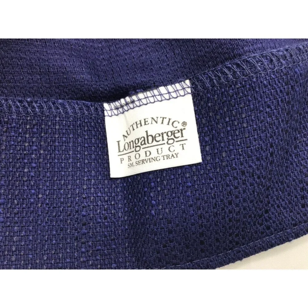 Longaberger Basket Liner Small Serving Tray Indigo Blue Farmhouse Cottagecore 07